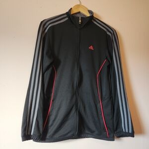 Adidas Black ClimaLite Full-Zip Track Jacket 3-stripes Size S